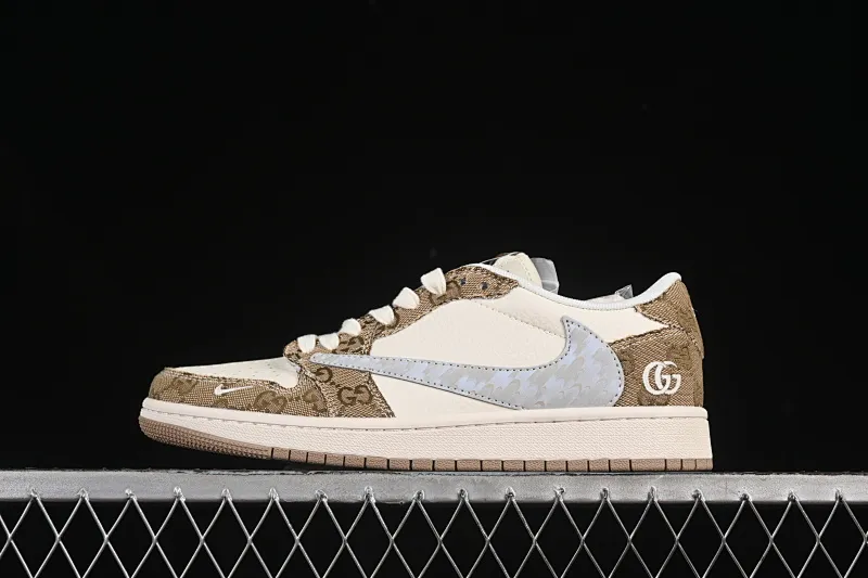 All categories Air Jordan Jordan series basketball shoes Air Jordan 1 Low High-end customized low-top sneakers Travis Scott x Fragment Design x Air Jordan 1 Low OG SP AJ1 Joe 1 Gucci joint Khaki denim low-top cultural casual sneakers XS7089-603